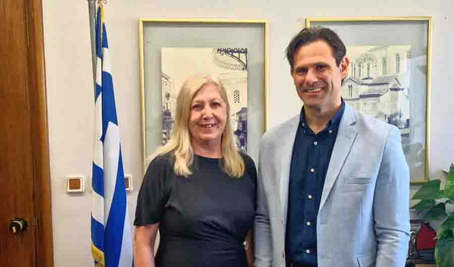 Strategic meetings Στρατηγικές συναντήσεις του Δημάρχου Θερμαϊκού Ιούλιος 2025 3 Διευθύντρια της ΕΤΑΔ, Ηρώ Χατζηγεωργίου Θεόδωρος Τζέκος