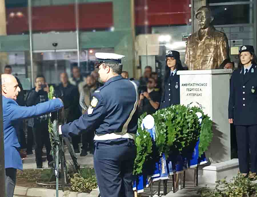 Memory and honor Μνήμη και τιμή στον Ανθυπαστυνόμο Γιώργο Λυγγερίδη 4 Γιώργος Φεστερίδης στην τελετή τα αποκαλυπτήρια της προτομής του Γιώργου Λυγγερίδη