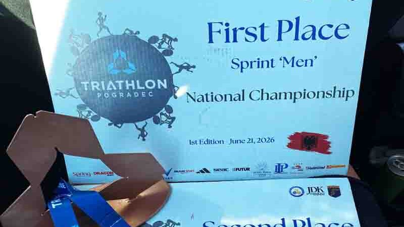 Triathlon Pogradec 2026 Ο αθλητής μας Αντόν Σένκα 1ος