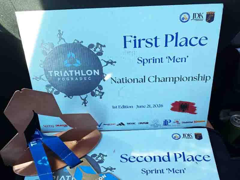 Triathlon Pogradec 2026 Ο αθλητής μας Αντόν Σένκα 1ος