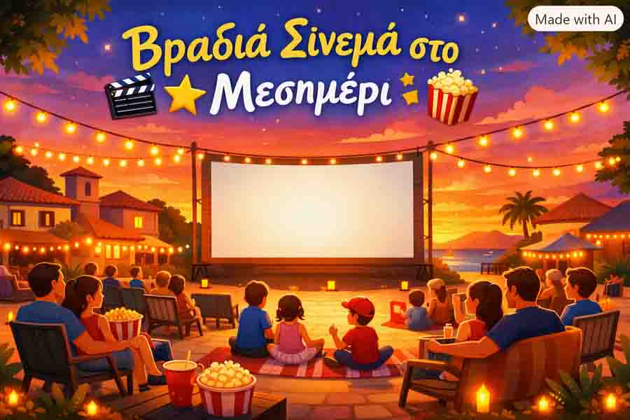 Movie Night Mesimeri Βραδιά Σινεμά στο Μεσημέρι — Καλοκαιρινή προβολή για μικρούς και μεγάλους 8.8. 2 Movie Night Mesimeri